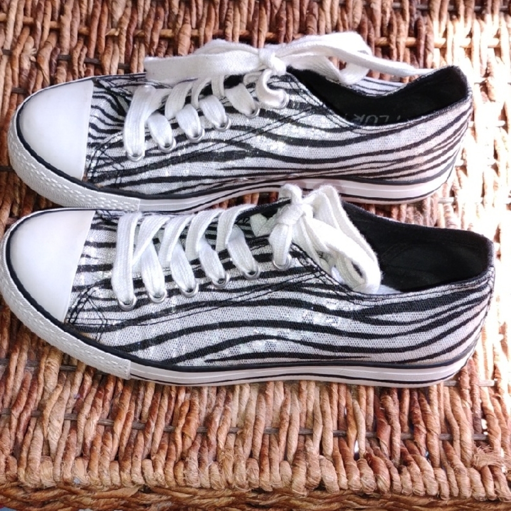 Zebra Print Women's Sneakers/ Size 7, Animal Print